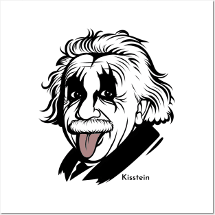 tshirt mug, sticker, print, about kiss Band and Einstein combined KISStein Posters and Art